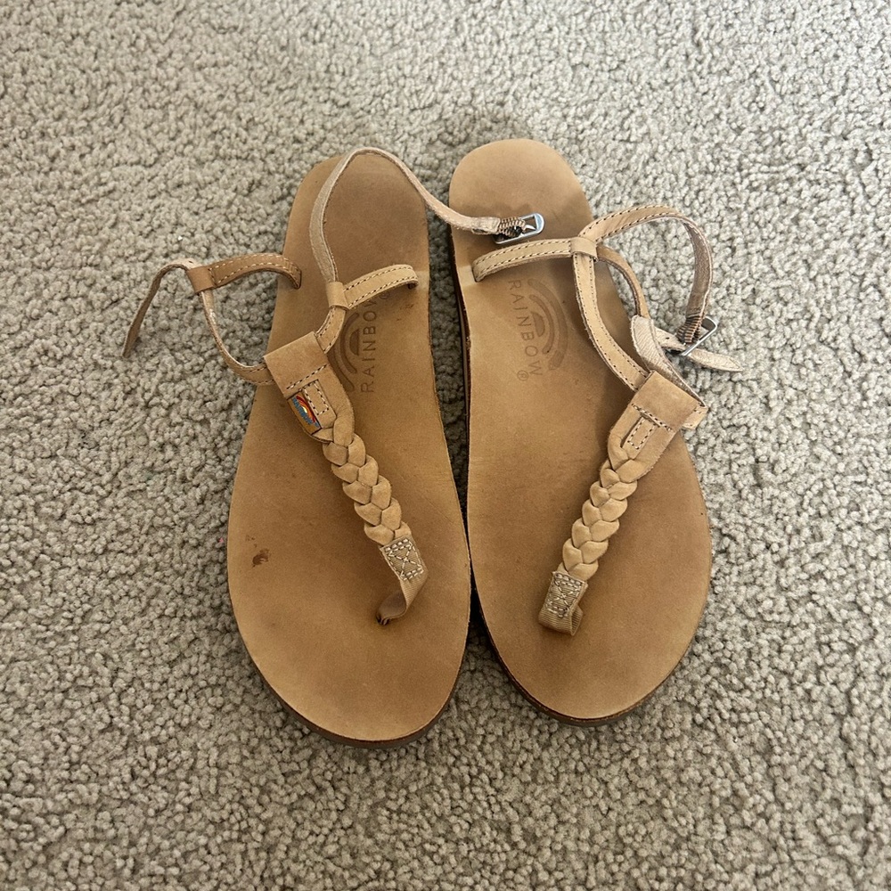 Rainbow Women's Beige Braided Sandals